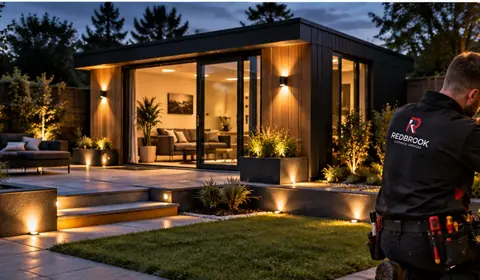 Garden room and lighting electrical installation by Redbrook Electrical Services